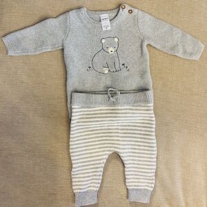 Carter's Gray Bear Knit Matching Set